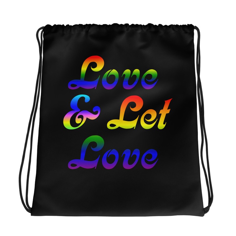 WTees Love & Let Love Drawstring Bag Black