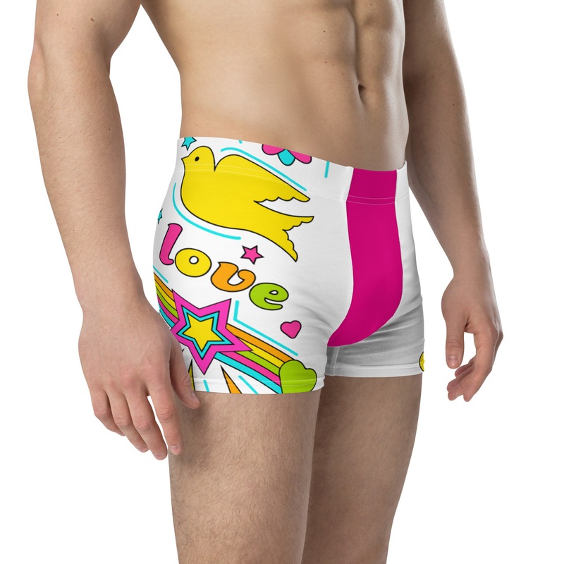 WTees Peace & Love Trunk Boxer Briefs Red Violet
