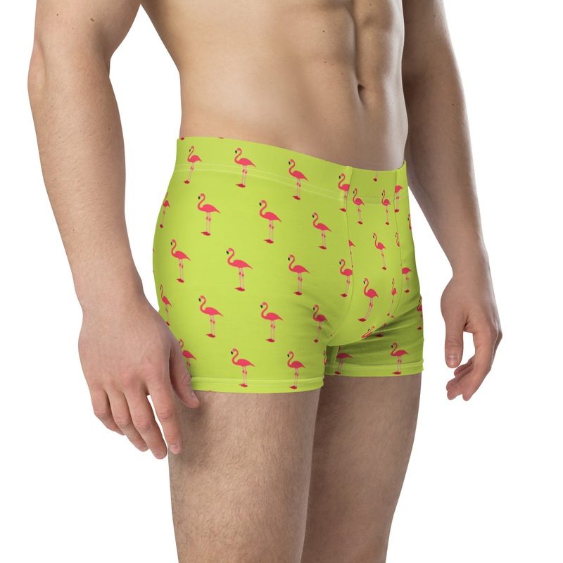 WTees Pink Flamingos Boxer Briefs Green