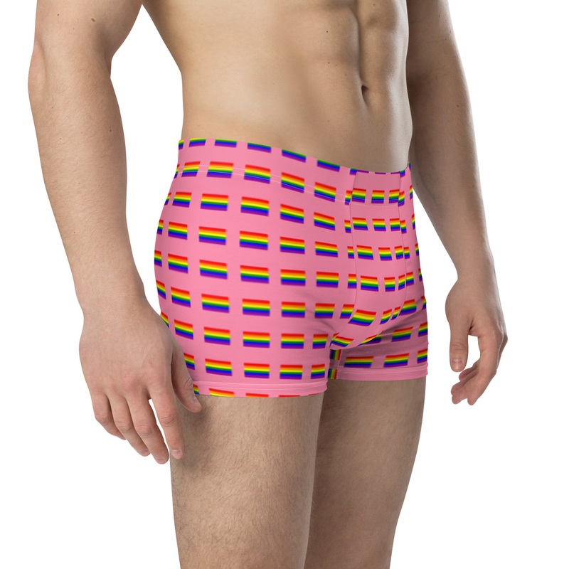 WTees Rainbow Flags Trunk Boxer Briefs Pink