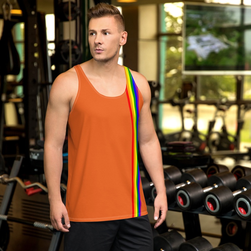 WTees Rainbow Stripe Tank Top Orange