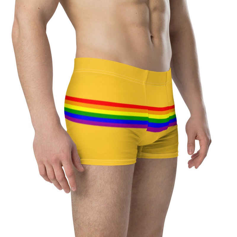WTees Rainbow Stripe Trunk Boxer Briefs Yellow