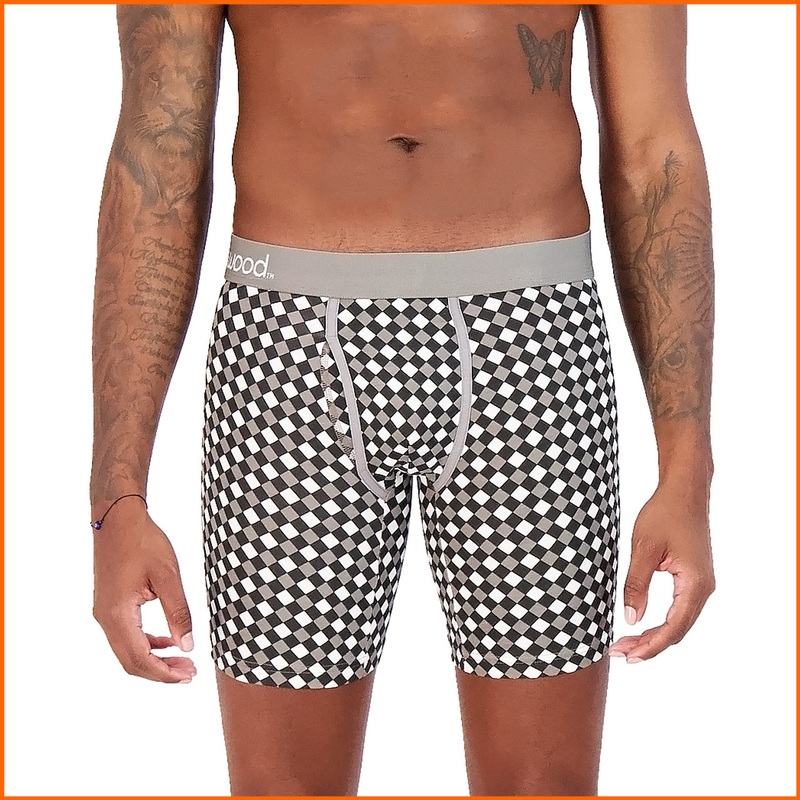 Wood Black White Dimension Biker Brief w/Fly
