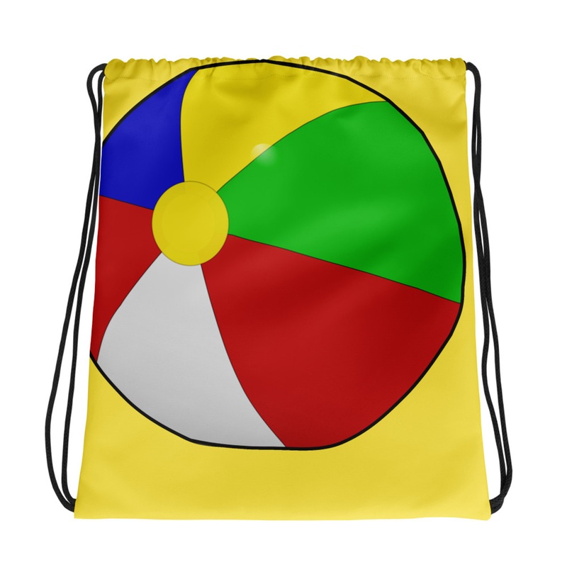 WTees Beach Ball Drawstring Bag Yellow
