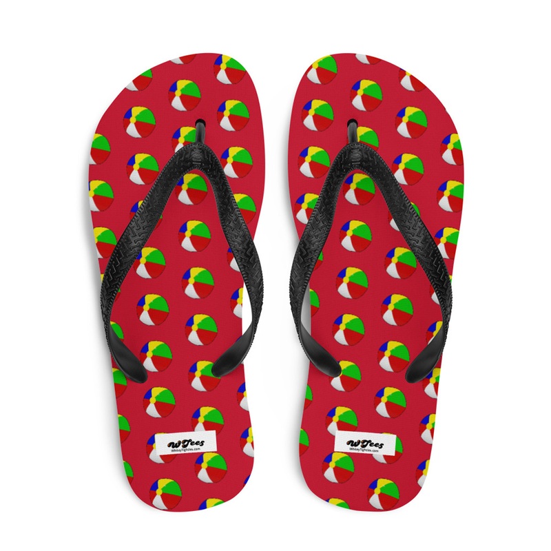 WTees Beach Ball Flip-Flops Red
