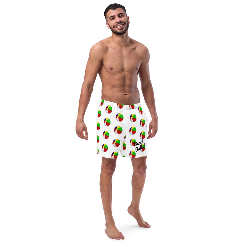 WTees Beach Balls! Swim Trunks White
