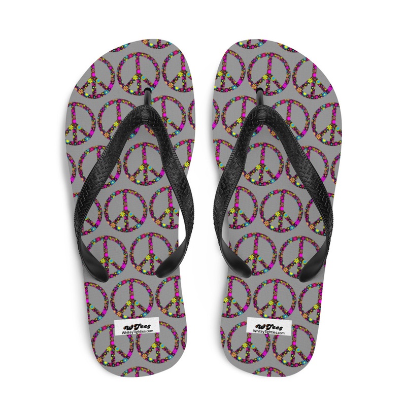 WTees Flower Power Peace Sign flip-Flops Noble