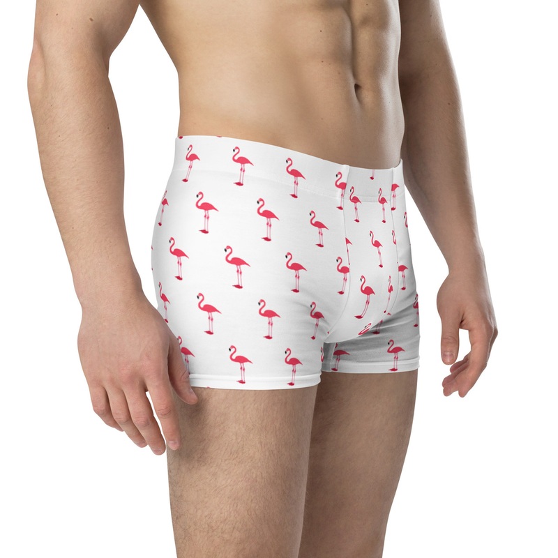 WTees Pink Flamingos Boxer Briefs White