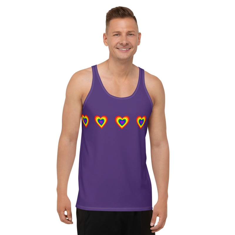 WTees Rainbow Hearts Tank Top Purple