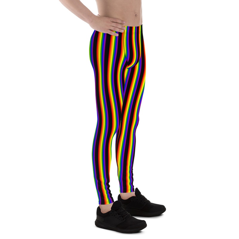 WTees Rainbow Stripes Leggings Black