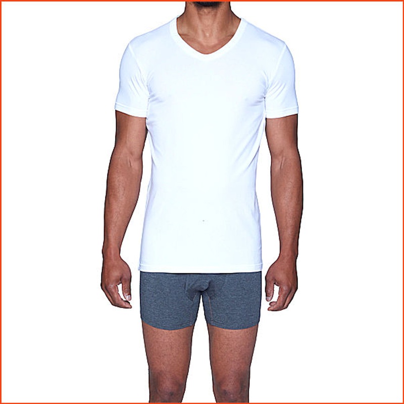 Wood Short Sleeve V Neck T Shirt