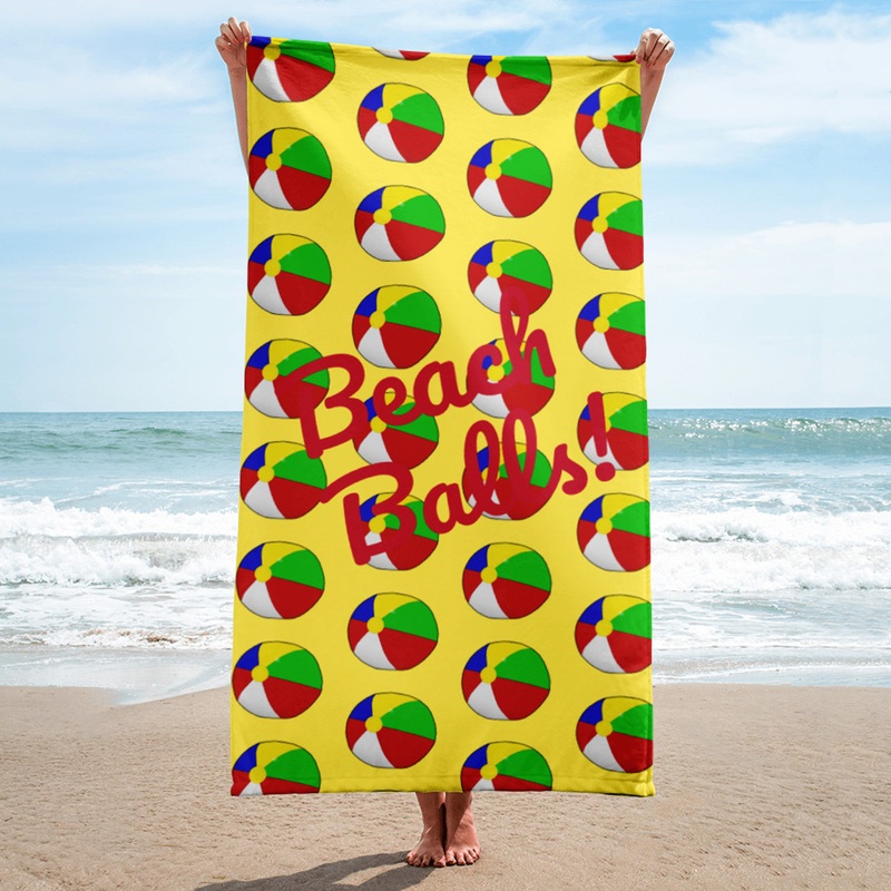 WTees Beach Balls Beach Towel Yellow