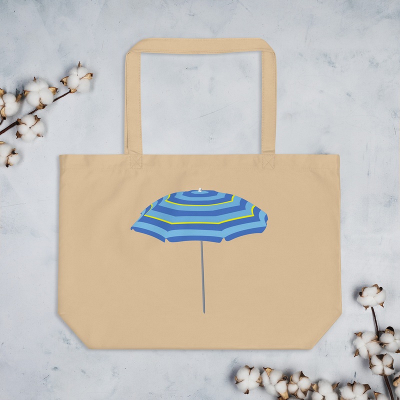 WTees Beach Umbrella Large Organic Beach Tote Bag