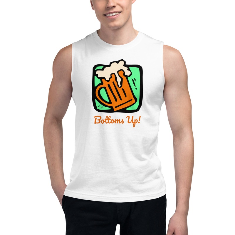 WTees Bottoms Up! Beer Mug Muscle Shirt