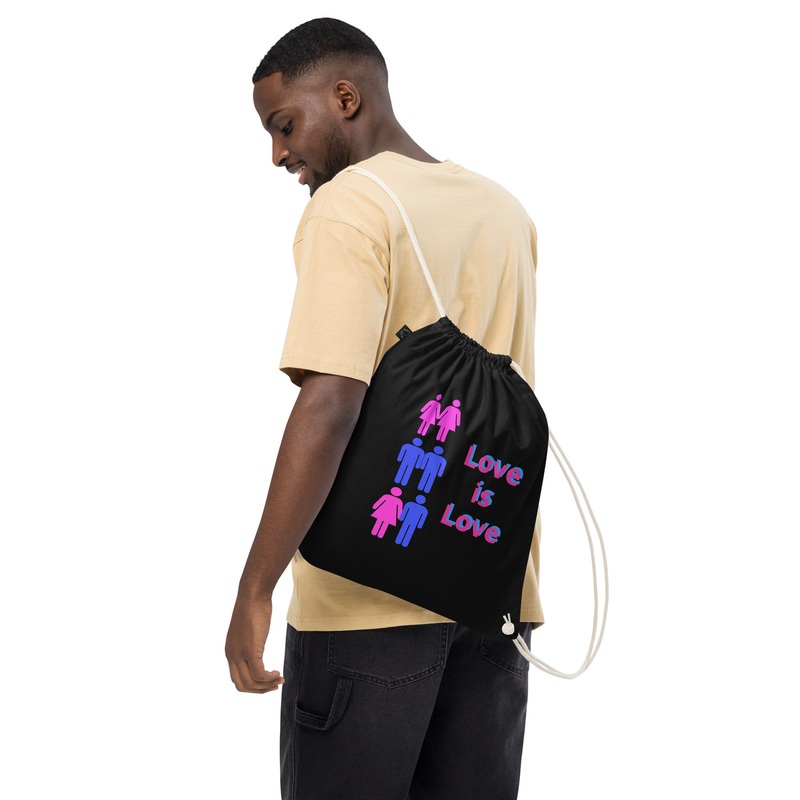 WTees Love is Love Organic Cotton Drawstring Bag