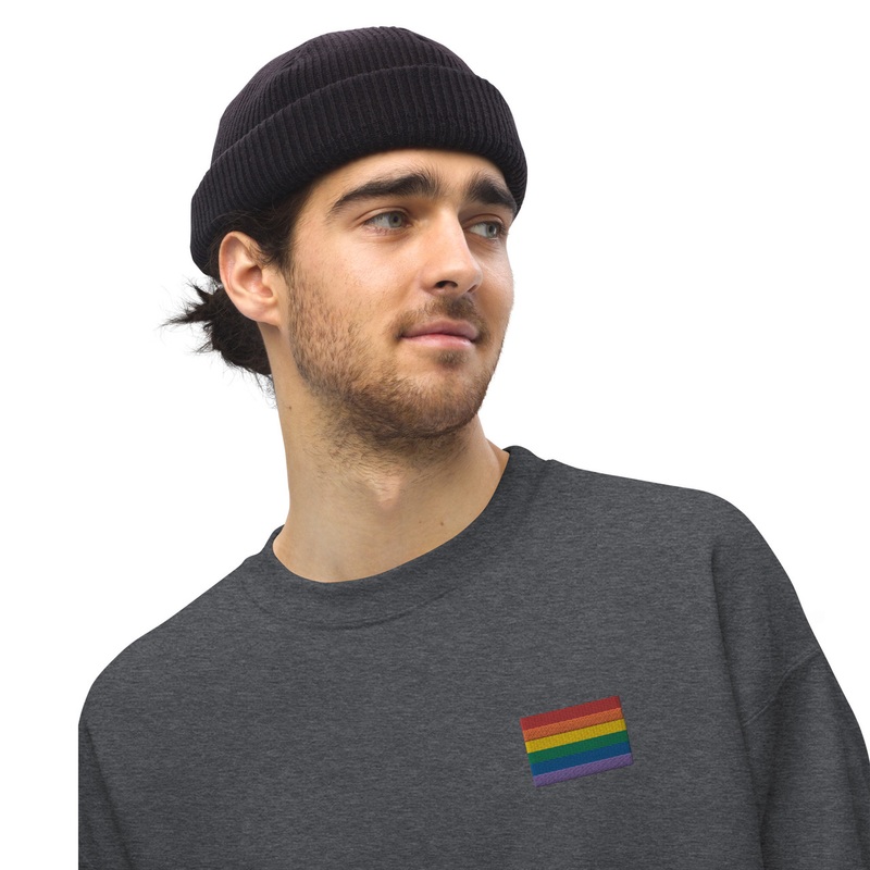 WTees Rainbow Flag Embroidered Sweatshirt