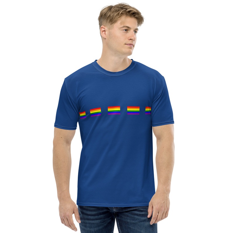 WTees Rainbow Flags T-Shirt Blue