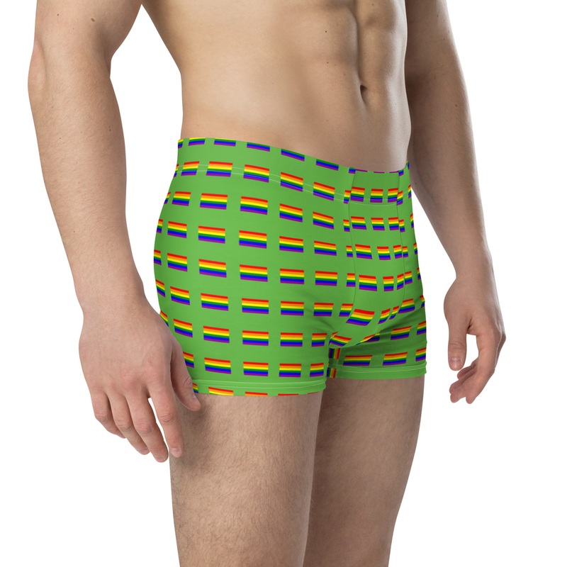 WTees Rainbow Flags Trunkl Boxer Briefs Green
