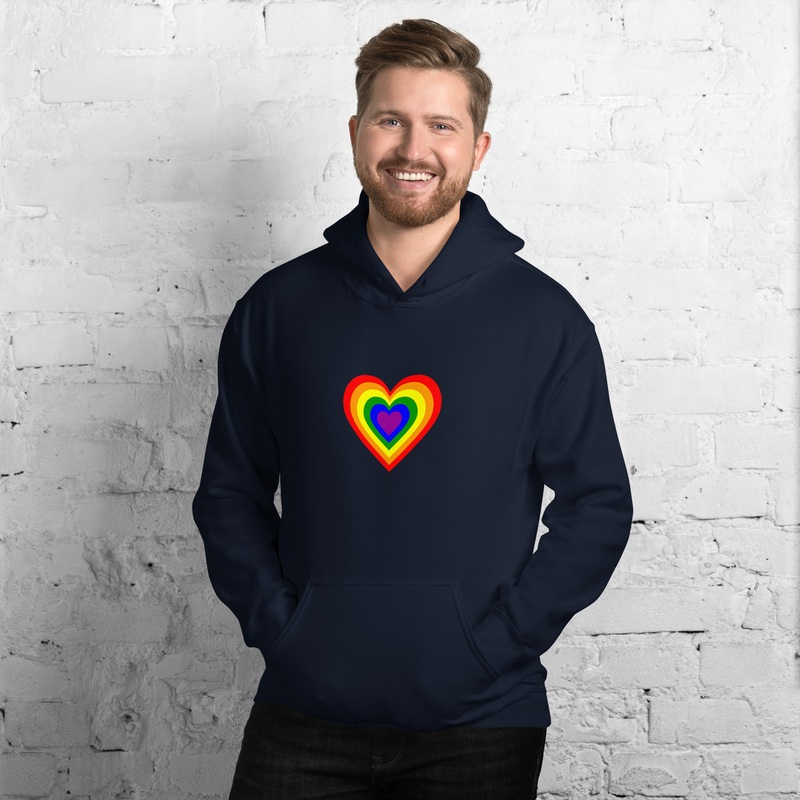 WTees Rainbow Heart Hoodie