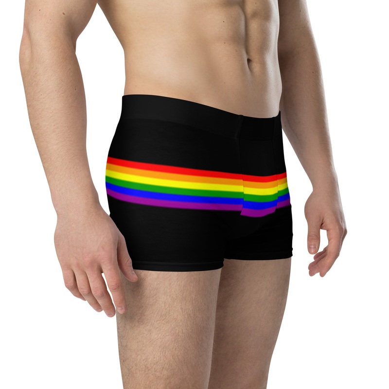 WTees Rainbow Stripe Trunk Boxer Briefs Black