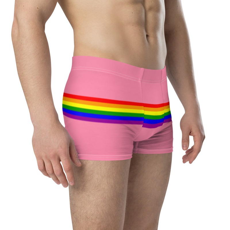 WTees Rainbow Stripe Trunk Boxer Briefs Pink