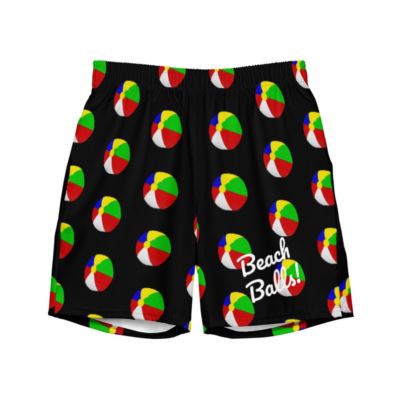 WTees Beach Balls! Swim Trunks Black