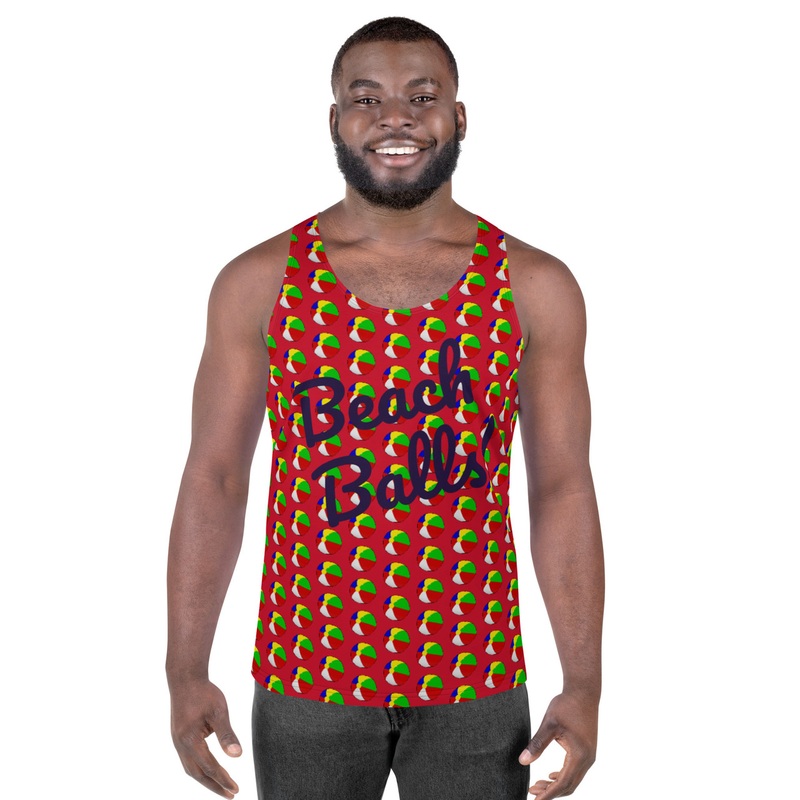WTees Beach Balls! Tank Top Red