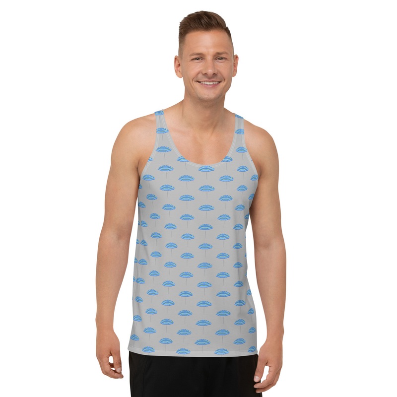WTees Beach Umbrella Tank Top Dolphin Grey