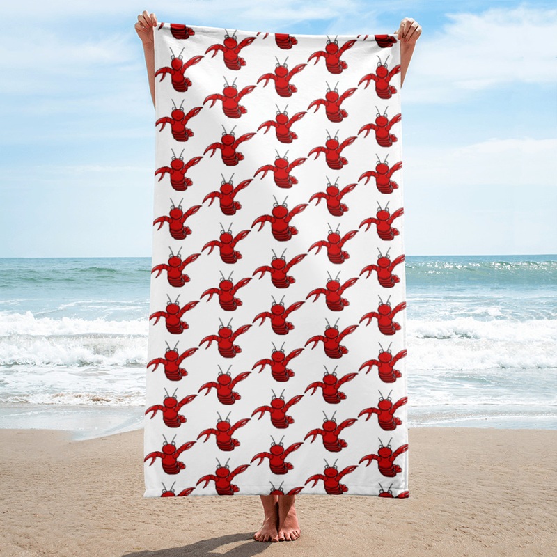 WTees Louis V’Lobster Beach Towel Blanc