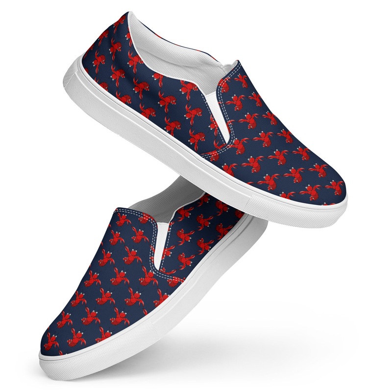 WTees Louis V’Lobster Mens Slip-on Canvas Shoes Bleu
