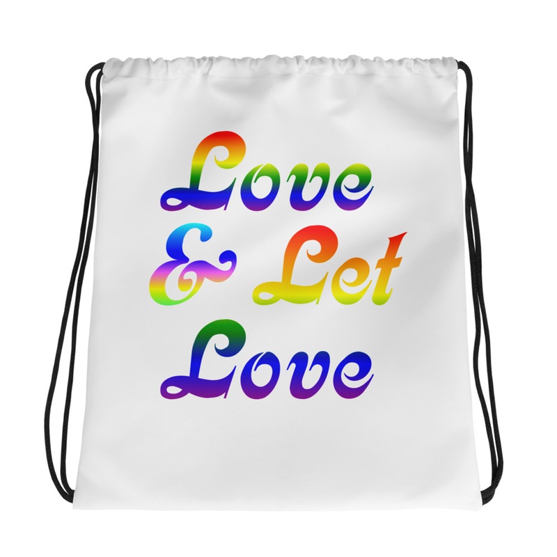WTees Love & Let Love Drawstring Bag White