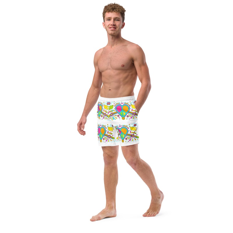 WTees Peace & Love Swim Trunks