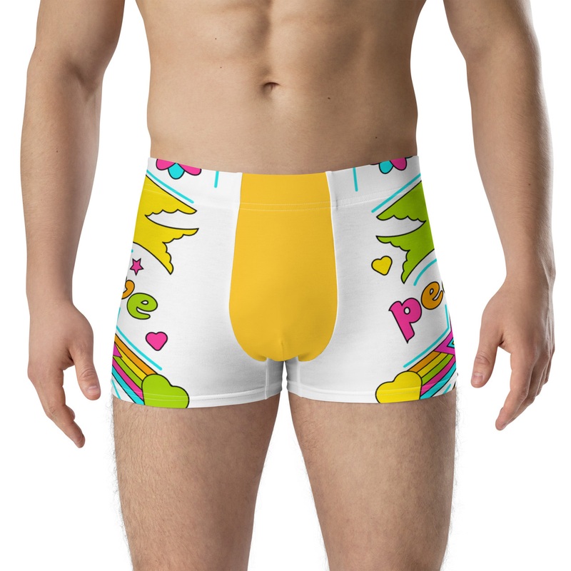 WTees Peace & Love Trunk Boxer Briefs Yellow