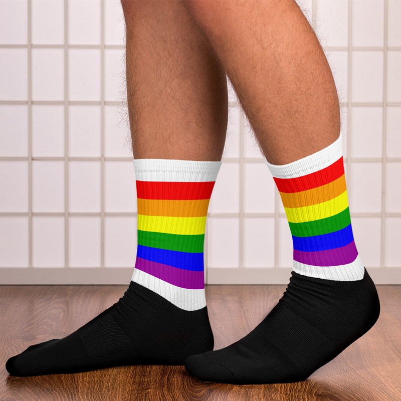 WTees Rainbow Socks White