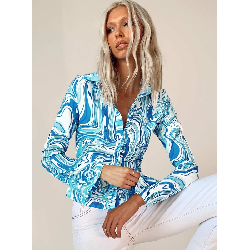 Anni Shirt Blue Swirl
