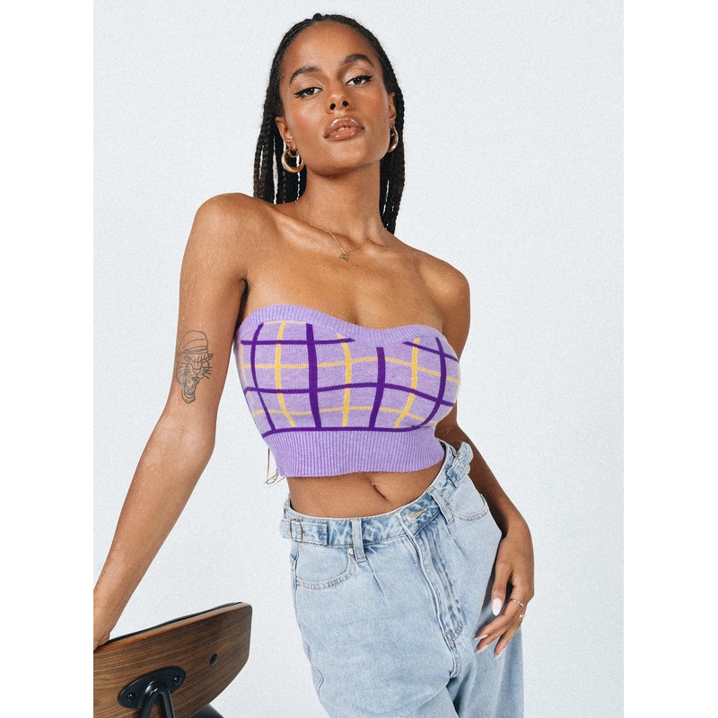 Pearce Strapless Top Lilac