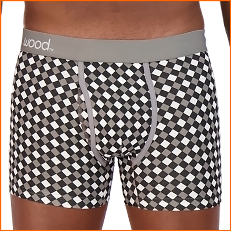 Wood Black White Dimension Boxer Brief