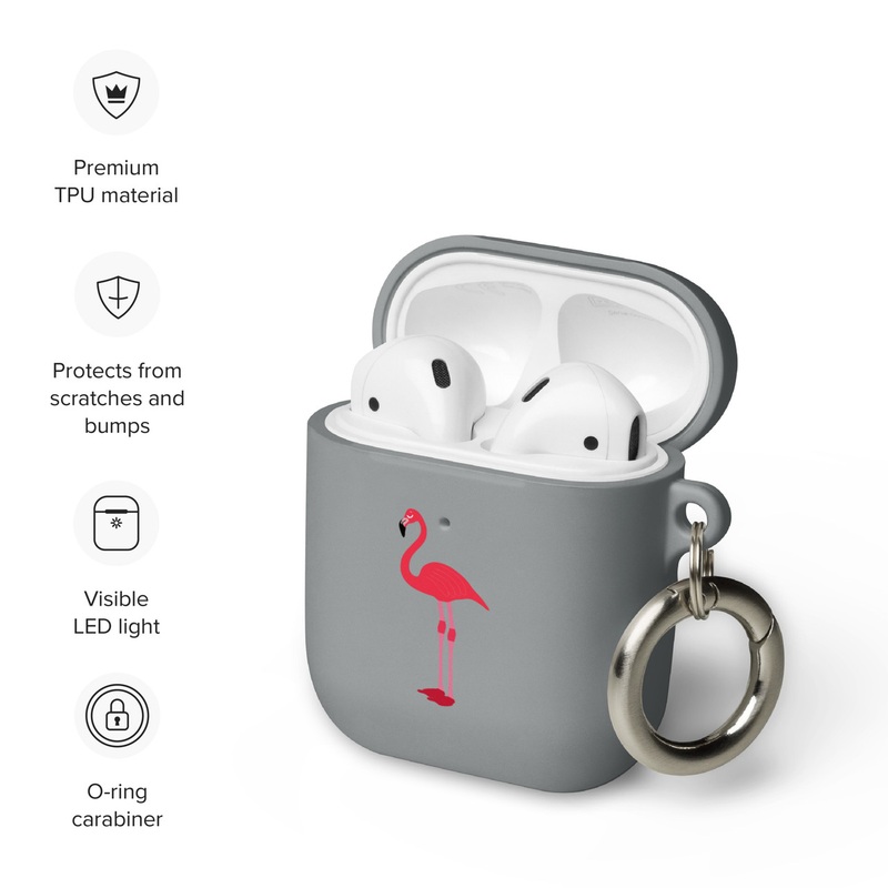 WTees Pink Flamingo Rubber Case for AirPods