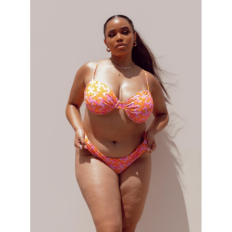 Ellie Bikini Bottoms Orange / Pink Curve