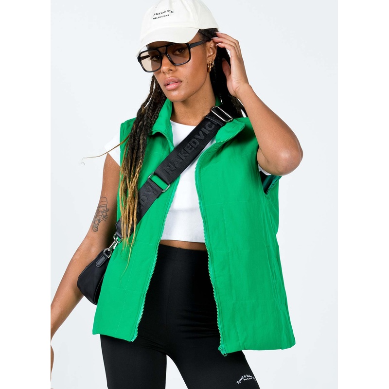 Madi Puffer Vest Green