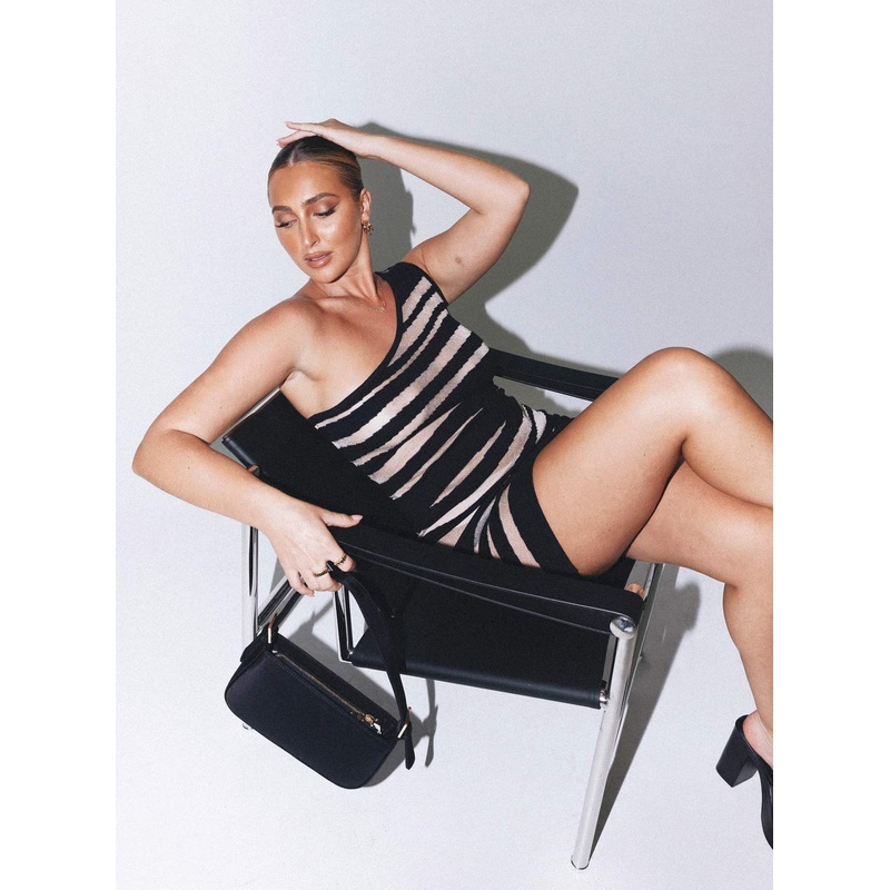 Night Life Mini Dress Black/ White