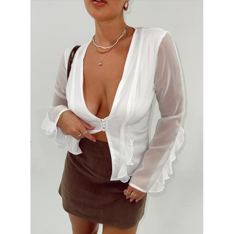 Rema Long Sleeve Top White