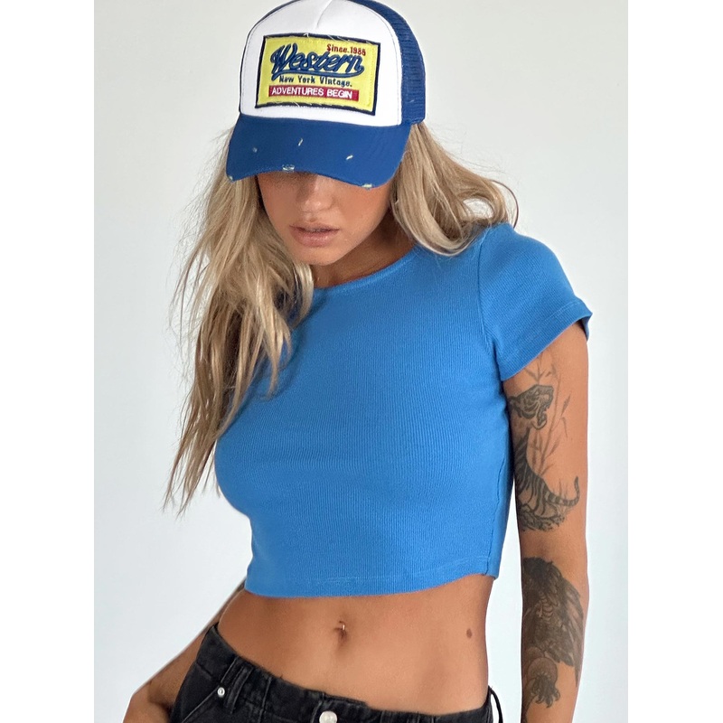 Classic Crop Tee Blue