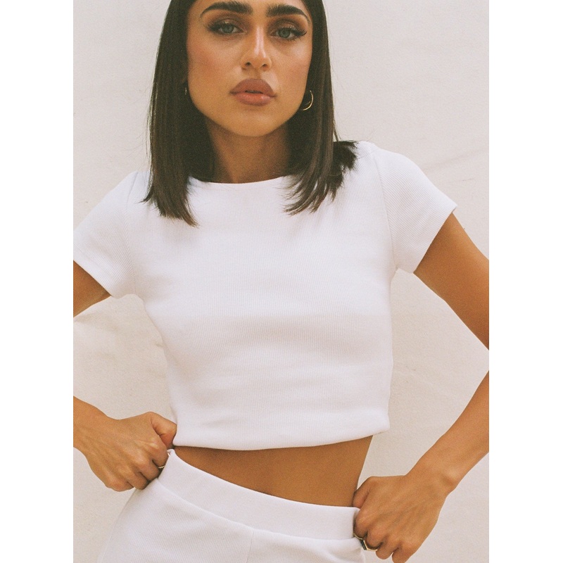 Classic Crop Tee White