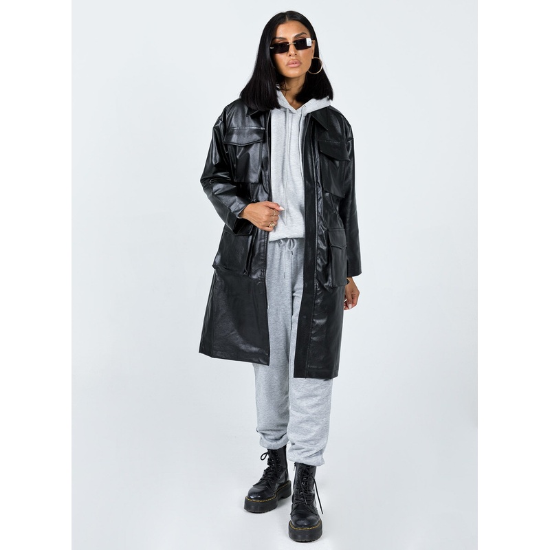 Aalto PU Coat Black