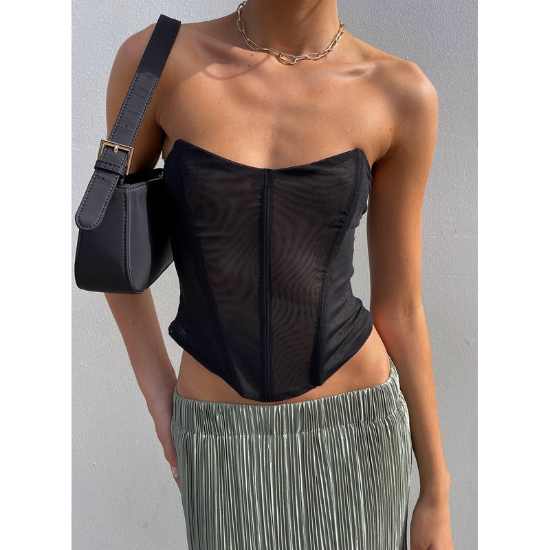 Azriel Strapless Bustier Black