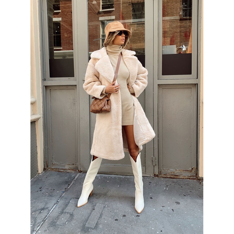 Leah Teddy Coat Beige
