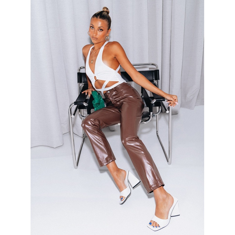 Lillie PU Pants Brown