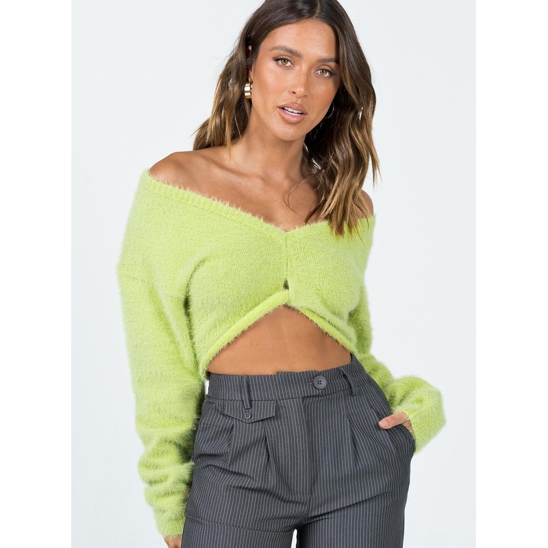 Taite Cropped Sweater Green