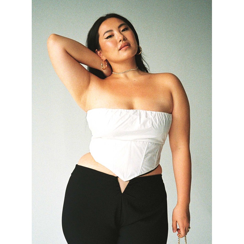 Bad Gal Bustier White Curve